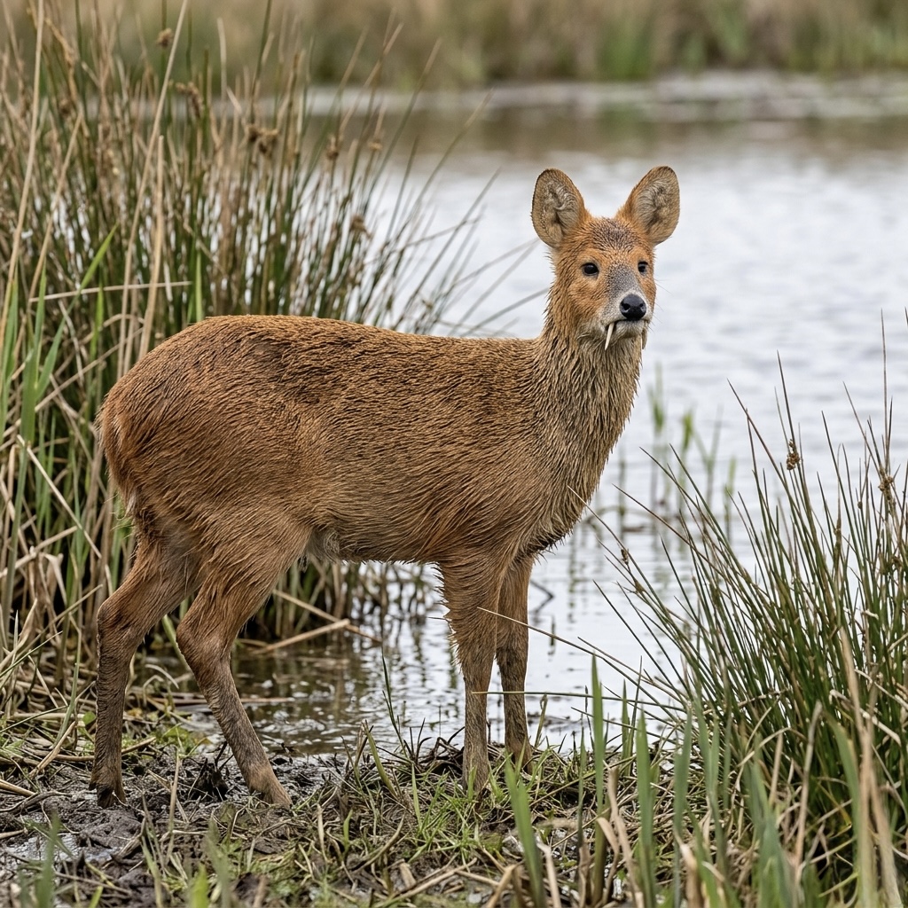 Chinese Water Deer — Buck with tusks