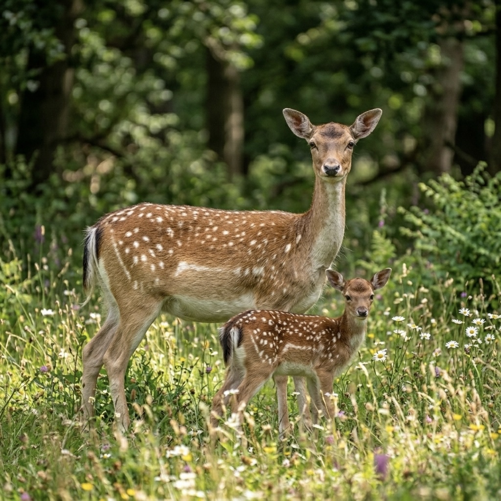 Fallow Deer — Doe and fawn